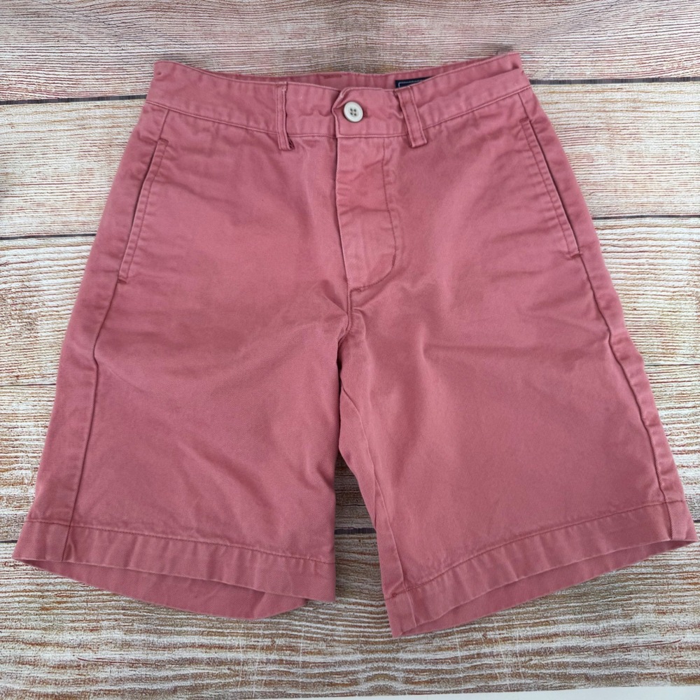 Vineyard Vines Boys Chino Shorts Salmon Pink Cotton Size 8 Preppy Summer Classic